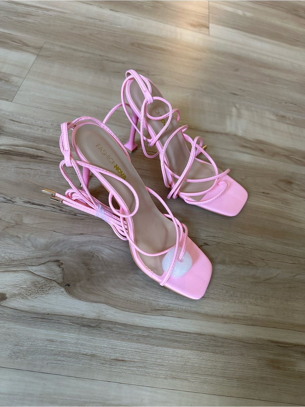 Fashion Nova Bubblegum Pink Lace-Up Strappy Heels